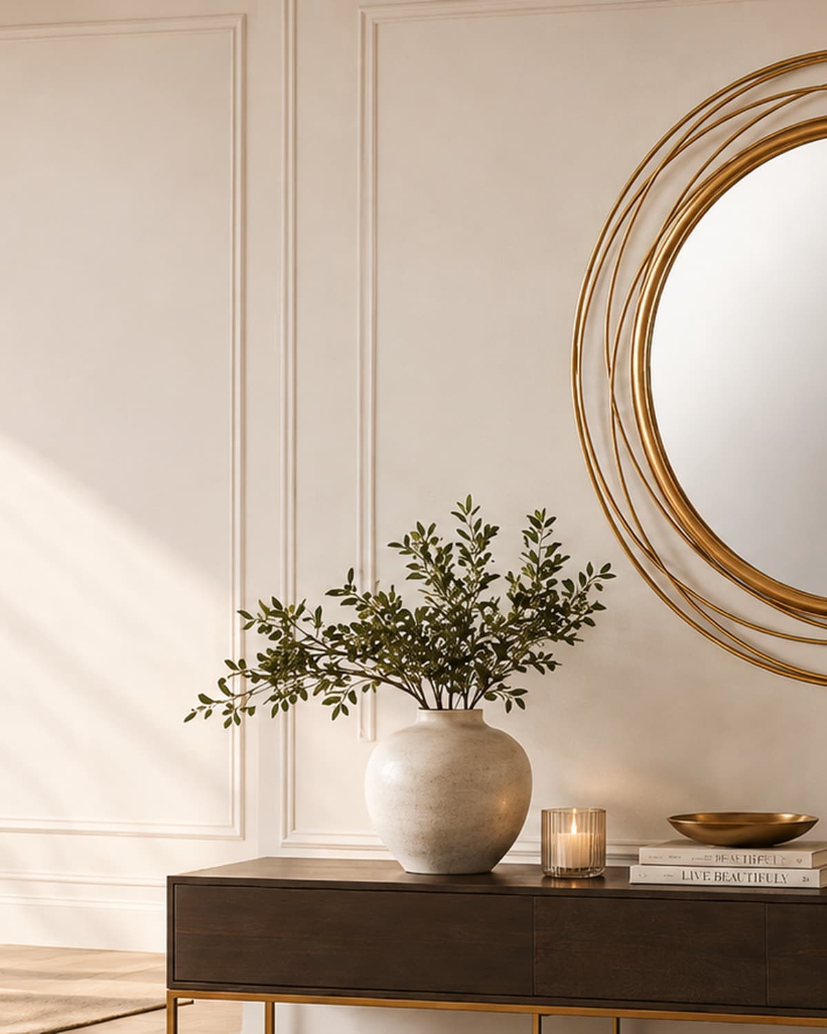 36 Inch Gold Round Decorative Mirror