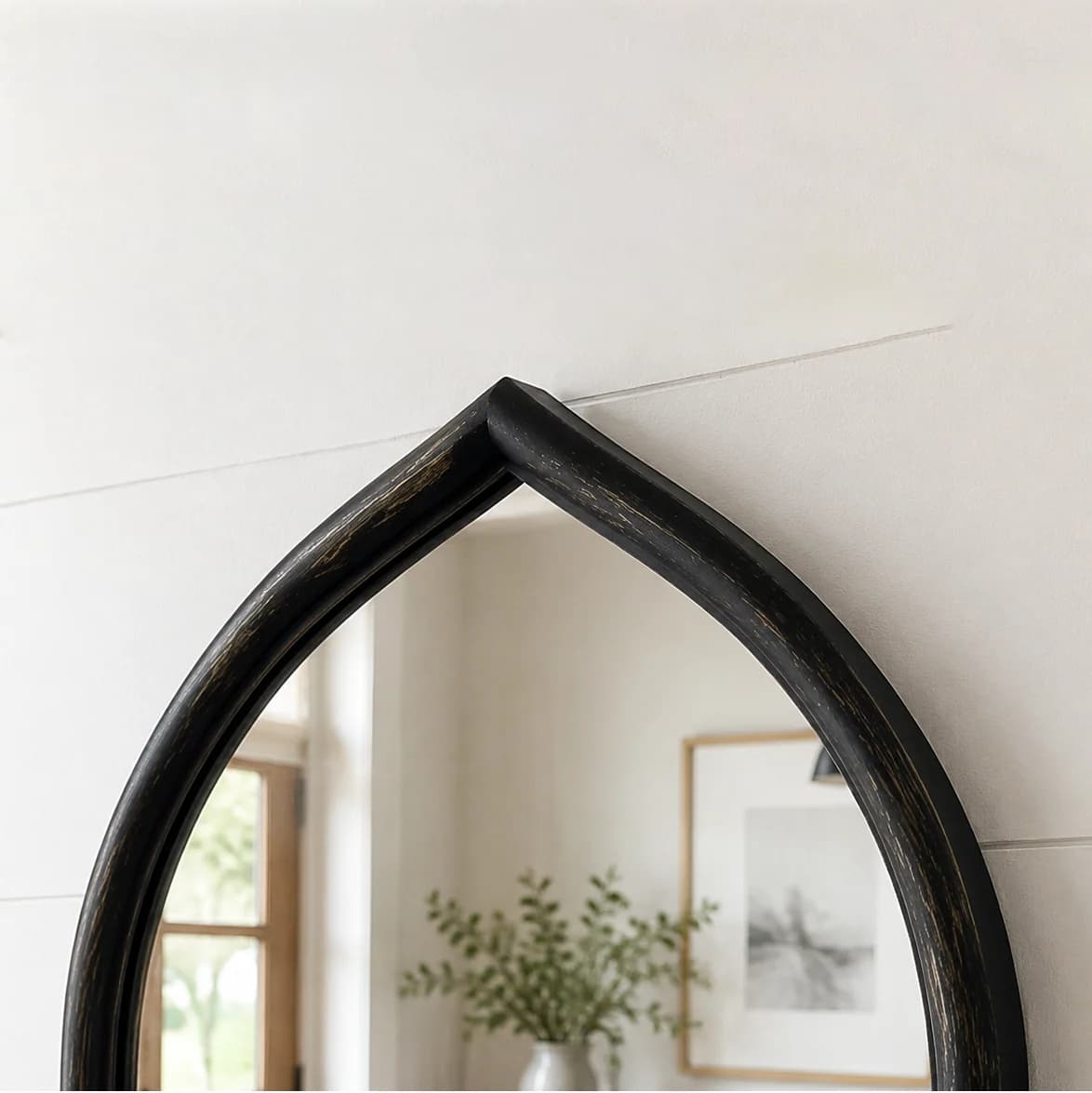 12 x 50 Black Slim Arched Mirror gallery image