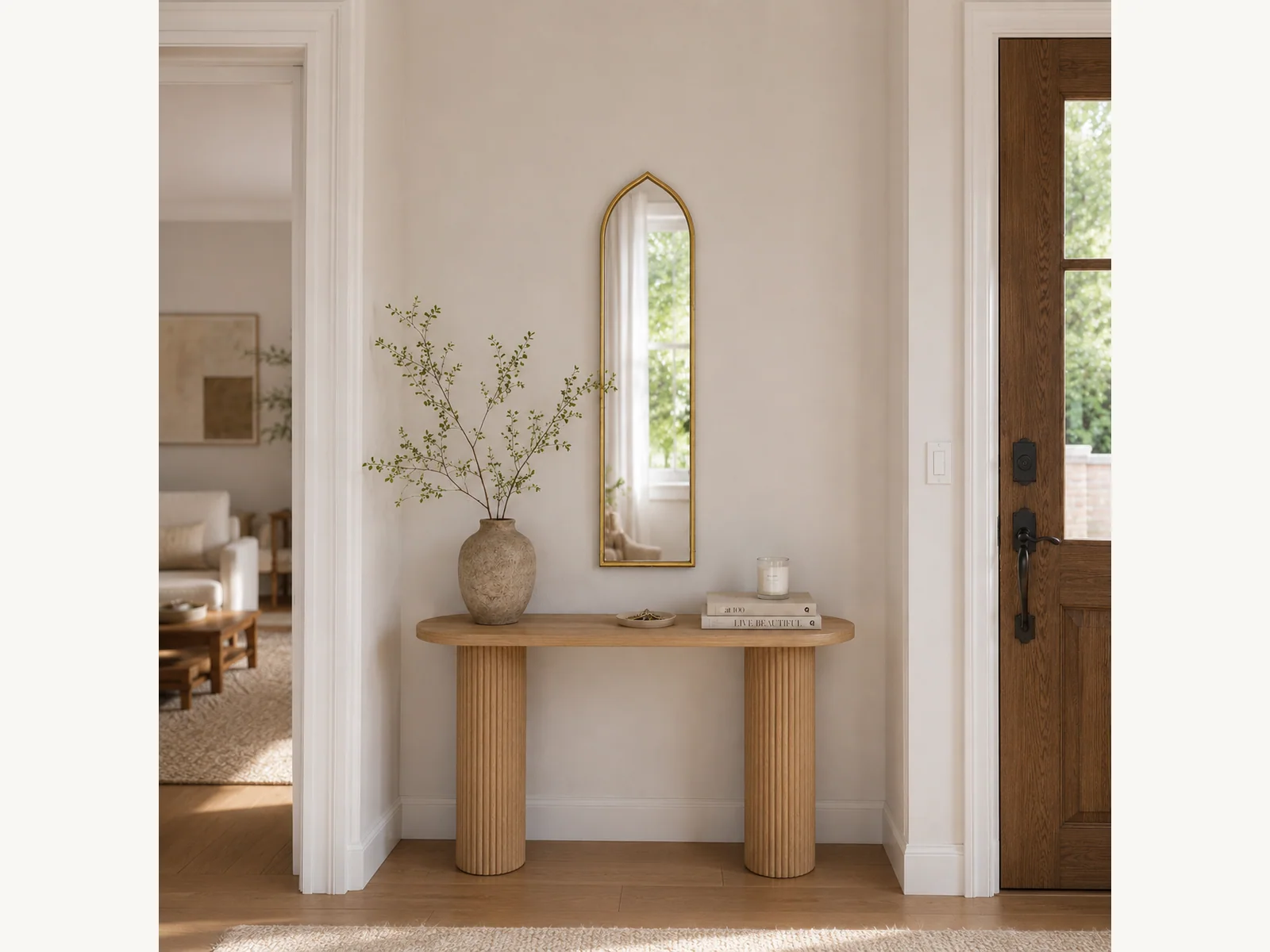 12 x 50 Inch Narrow Arched Wall Mirror gallery image