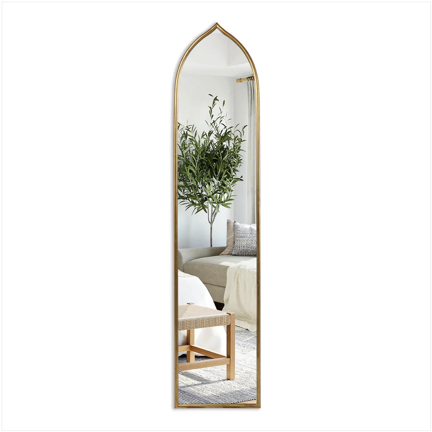 71 x 16 Inch Slim Arched Wall Mirror