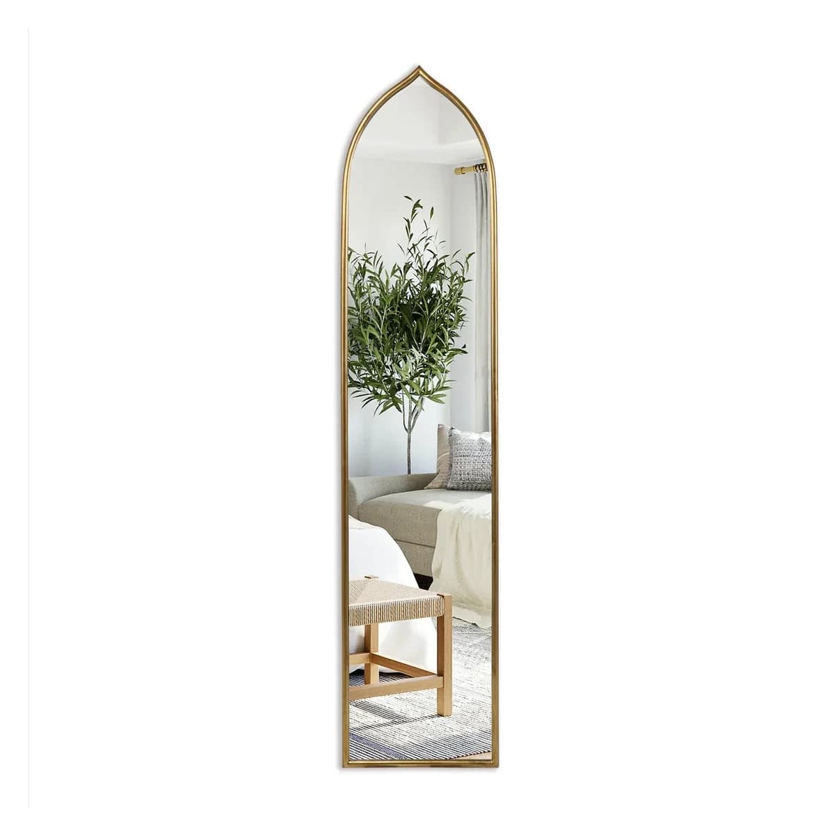 71 x 16 Inch Slim Arched Wall Mirror
