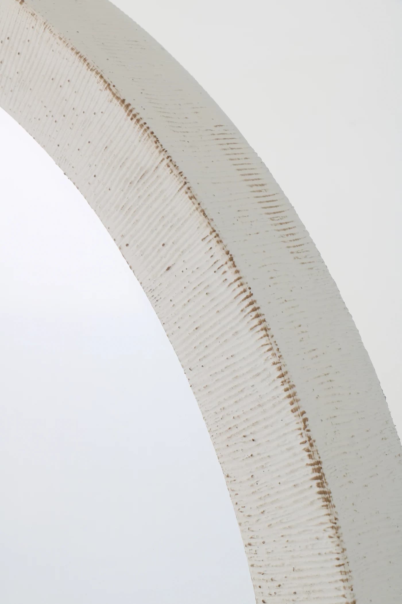 31 White Textured Round Mirror gallery image