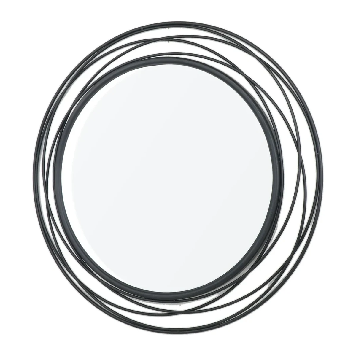 36 Black Round Mirror