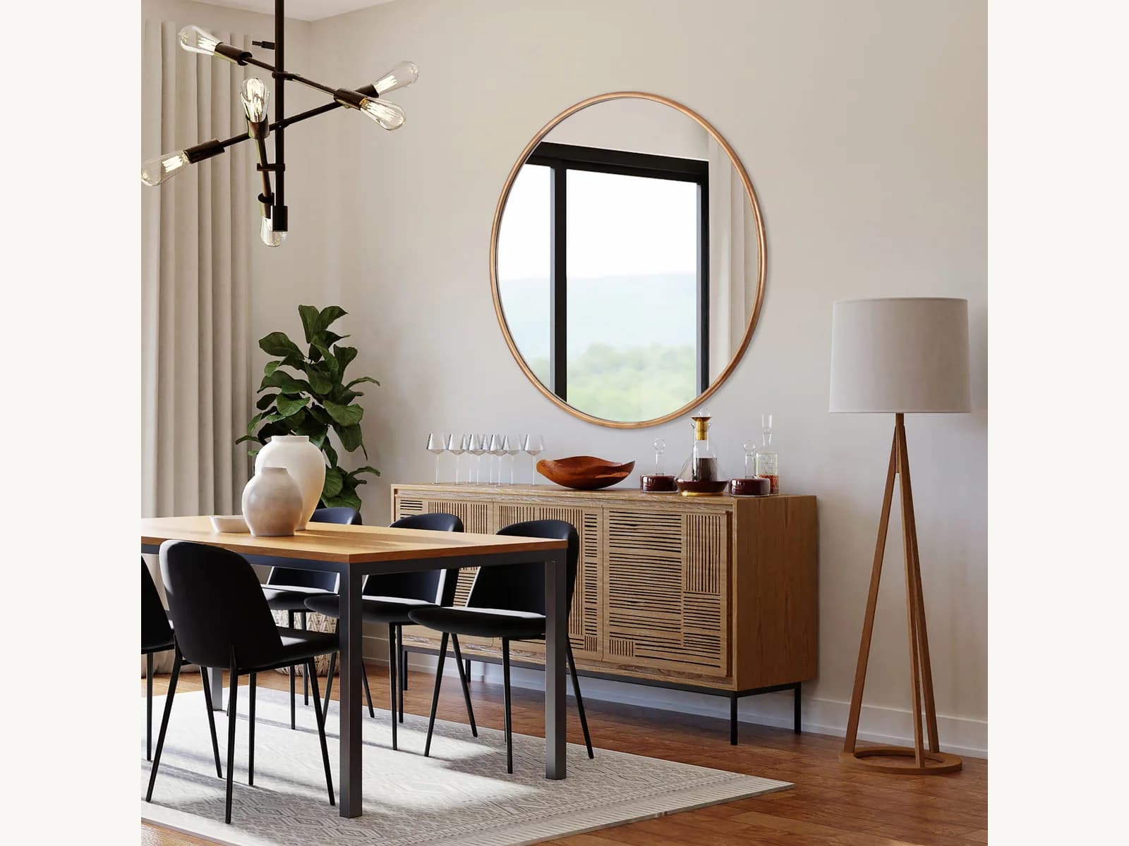 47 Gold Round Mirror gallery image