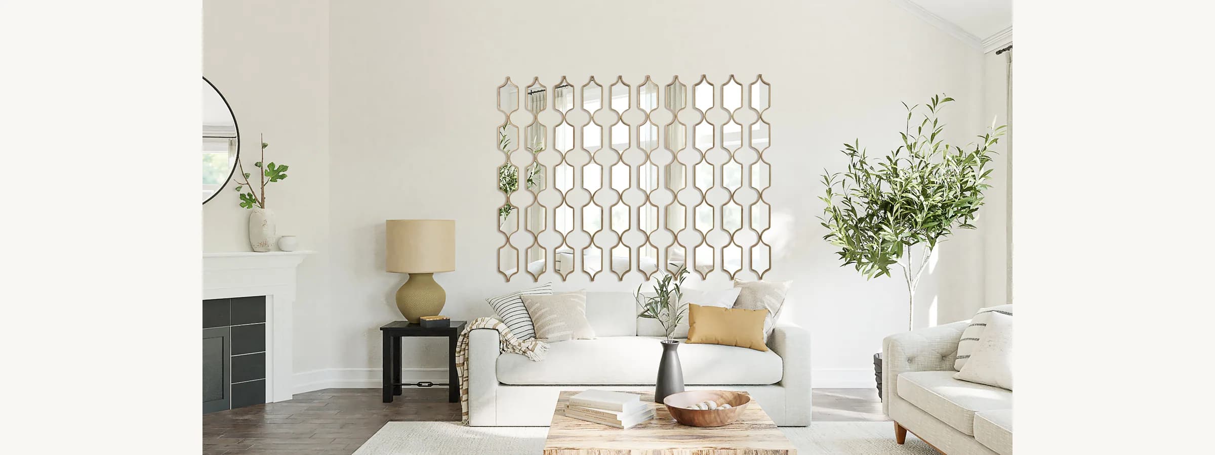 Gold Rectangular Linked Mirror Set gallery image