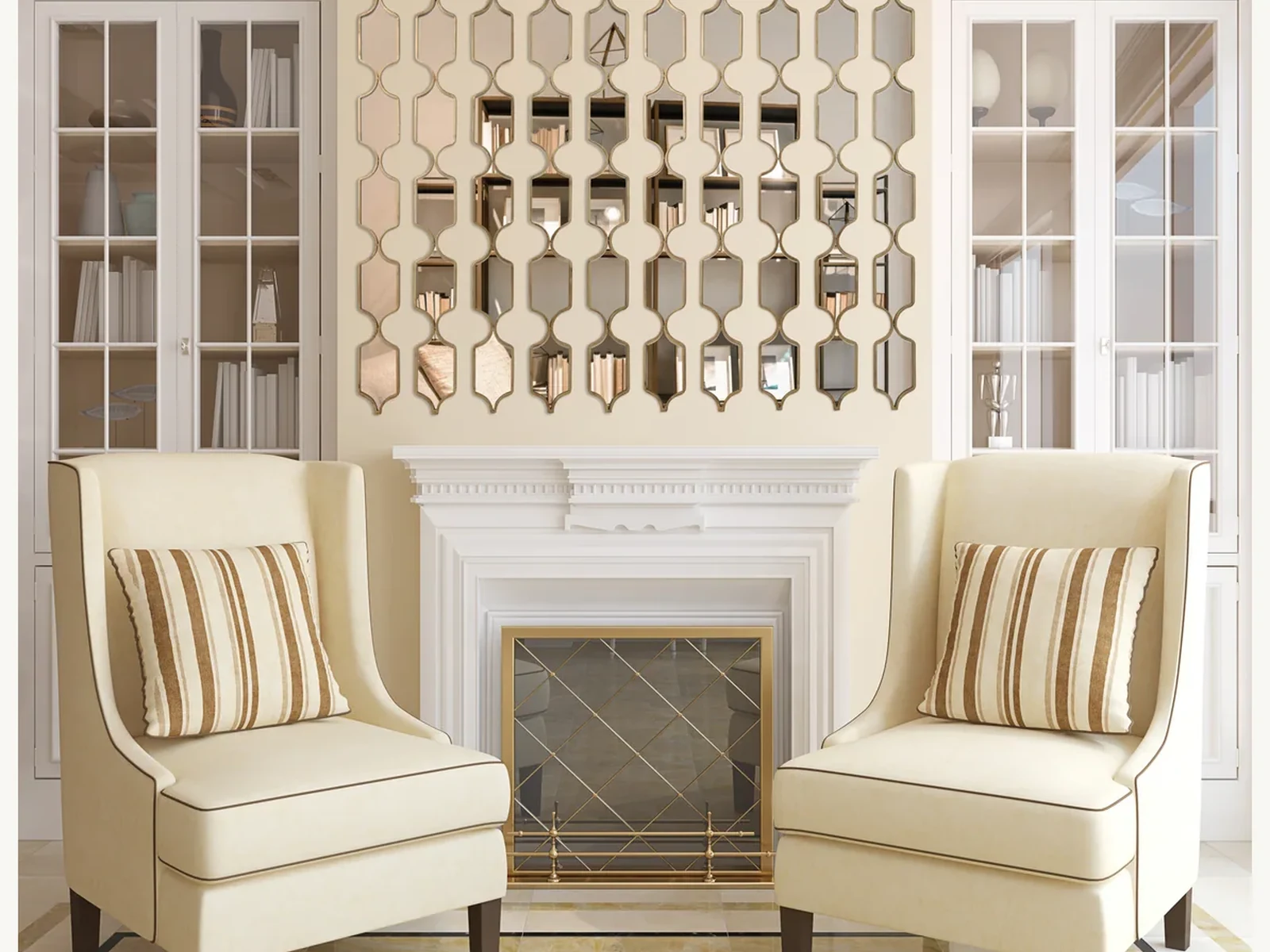 Gold Rectangular Linked Mirror Set gallery image