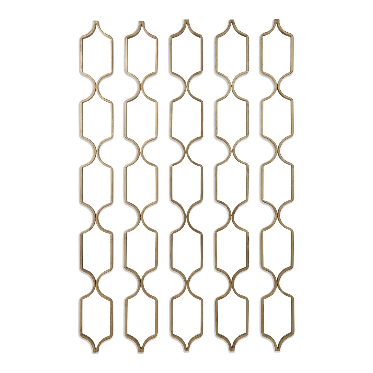 Gold Rectangular Linked Mirror Set