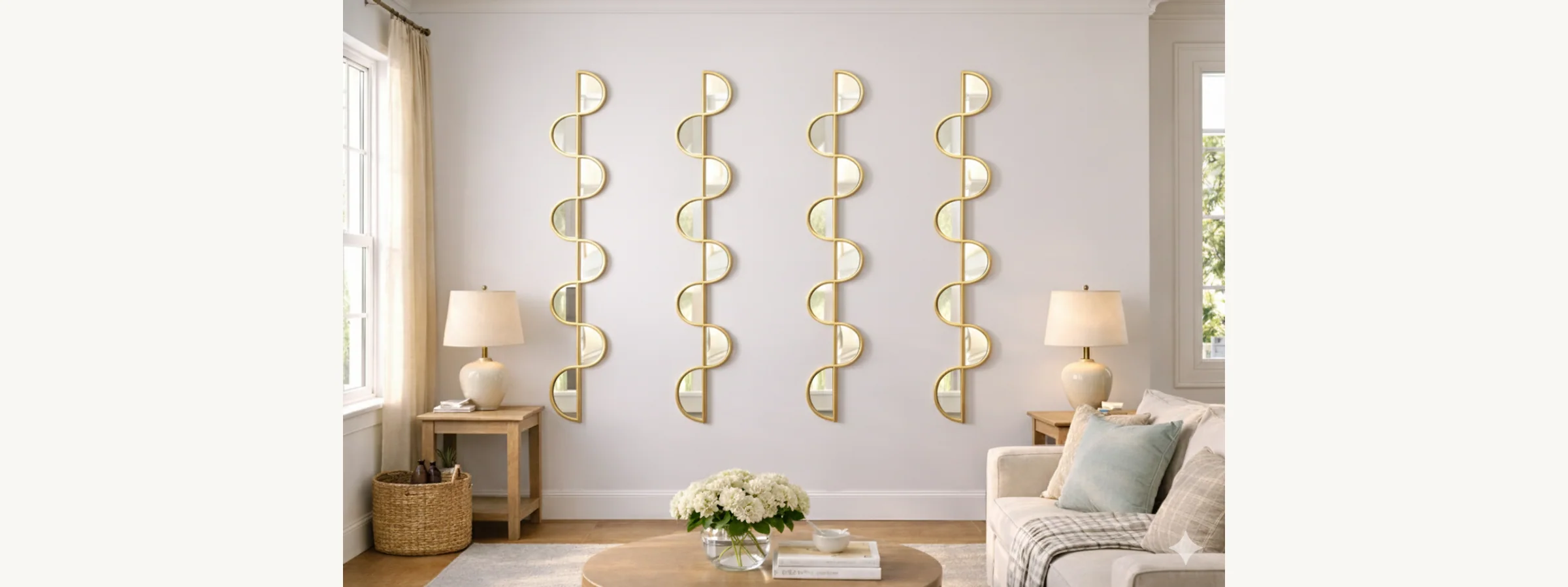 Gold S Shape Mirror Set gallery image