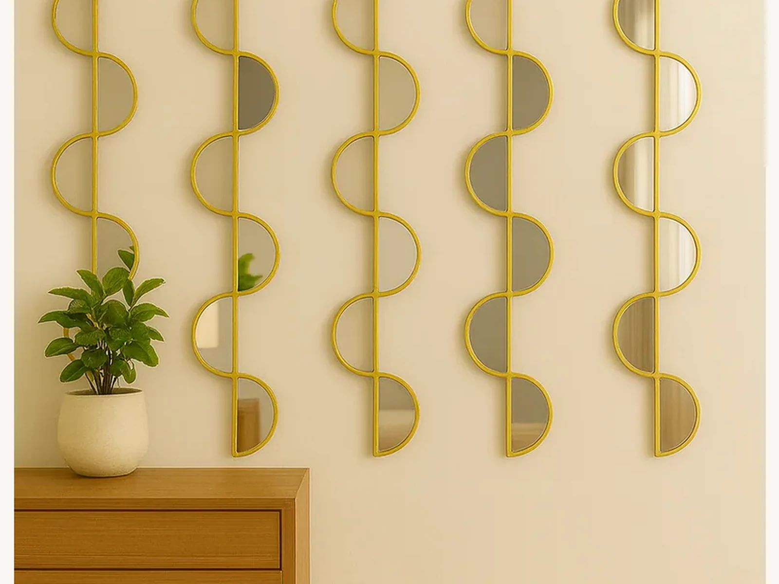 Gold S Shape Mirror Set gallery image