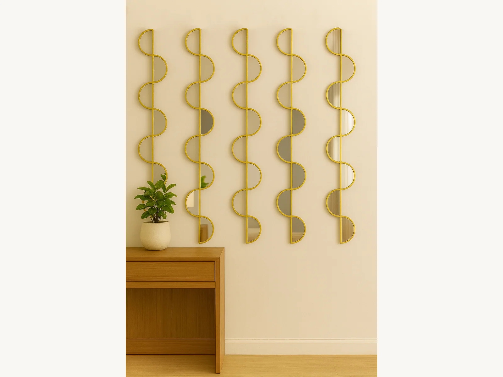 Gold S Shape Mirror Set gallery image