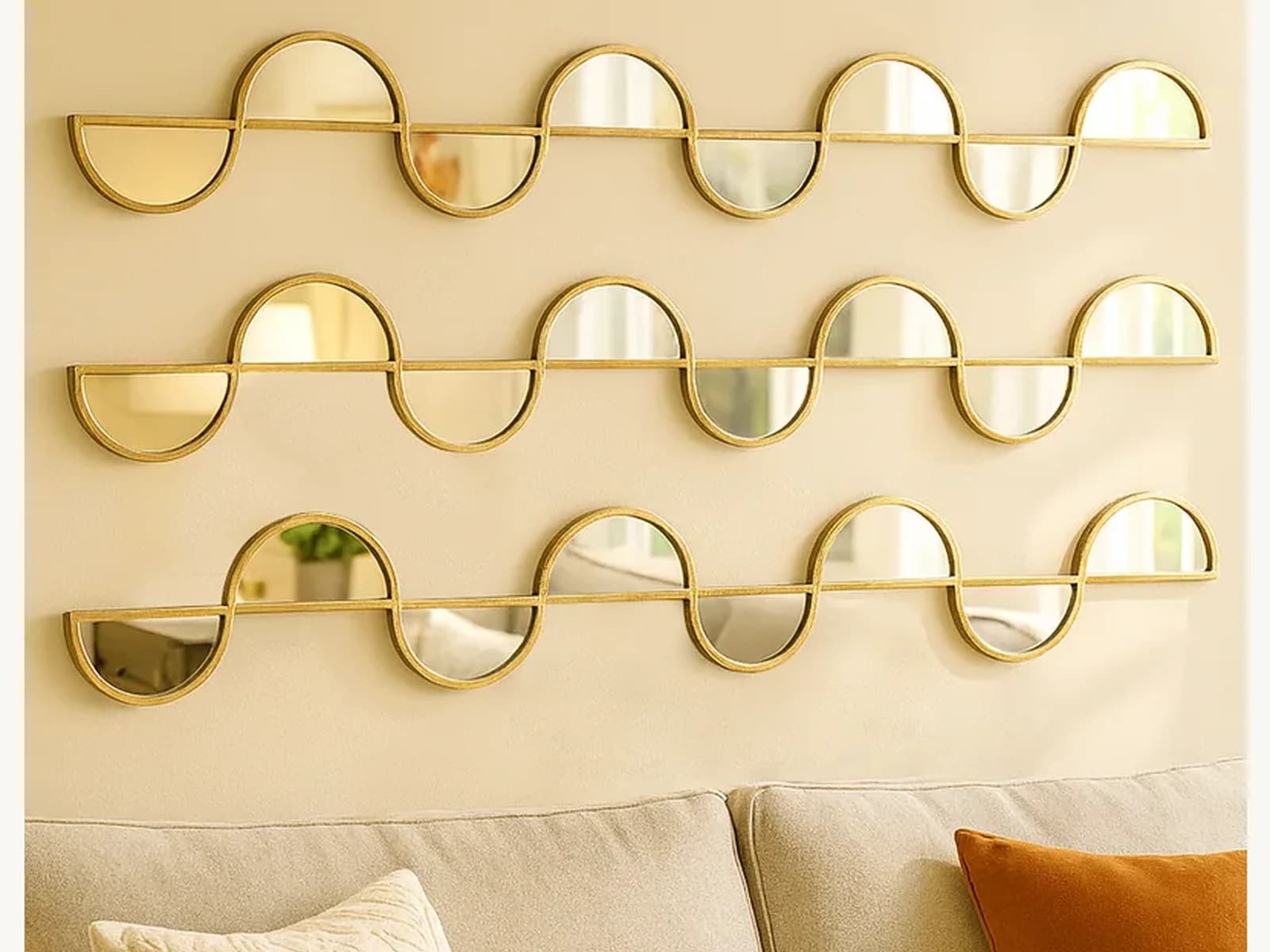 Gold S Shape Mirror Set gallery image