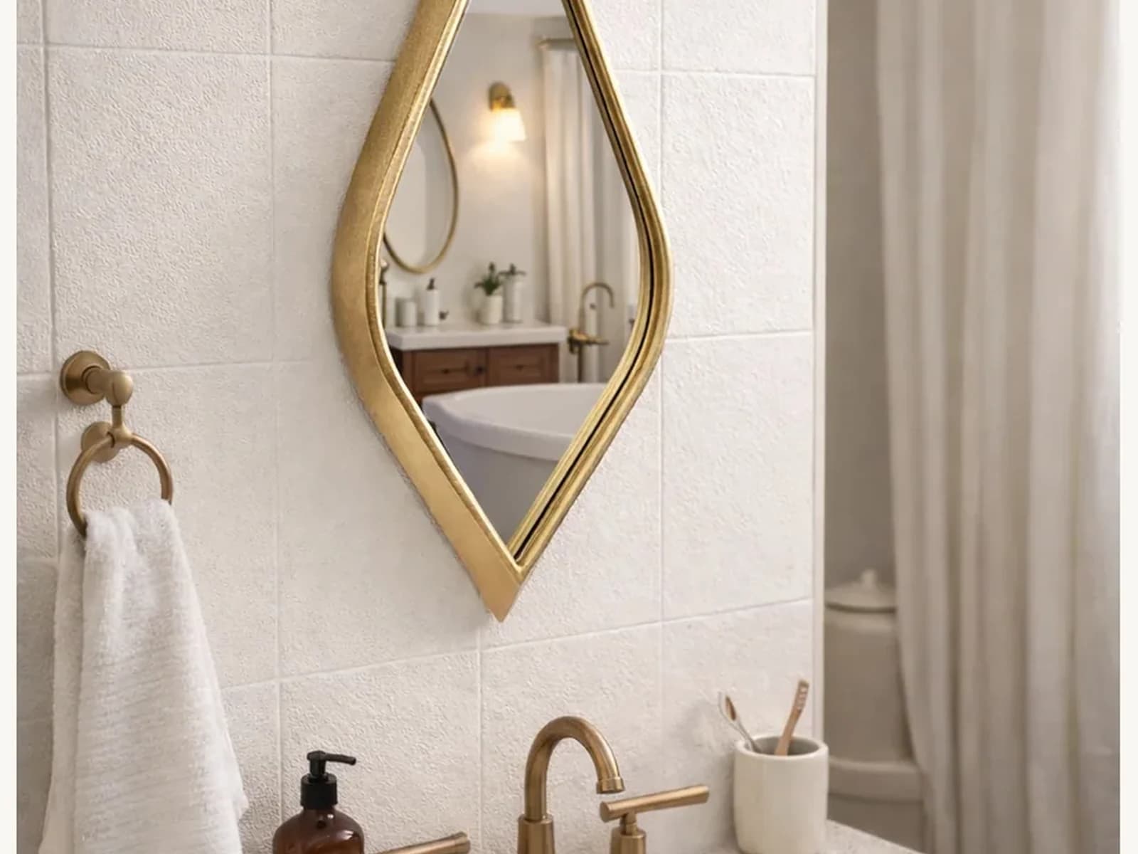 Gold Teardrop Mirror gallery image