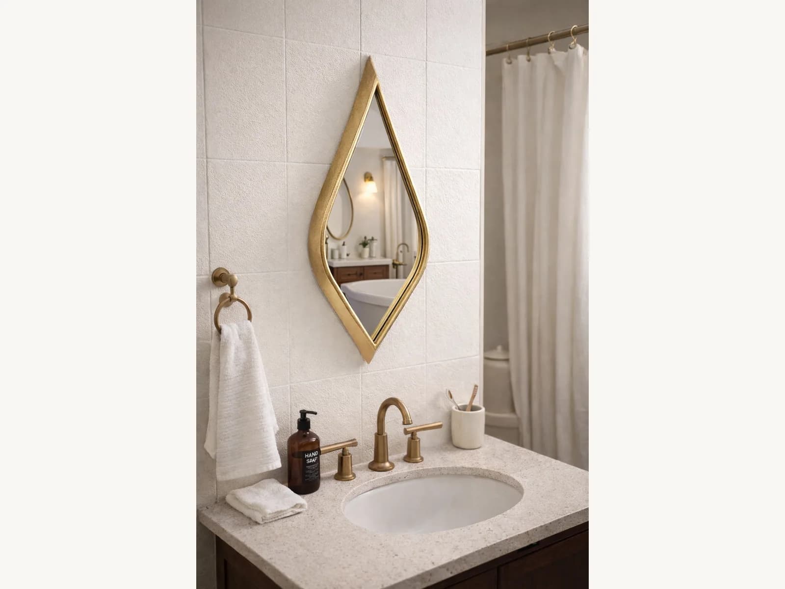 Gold Teardrop Mirror gallery image
