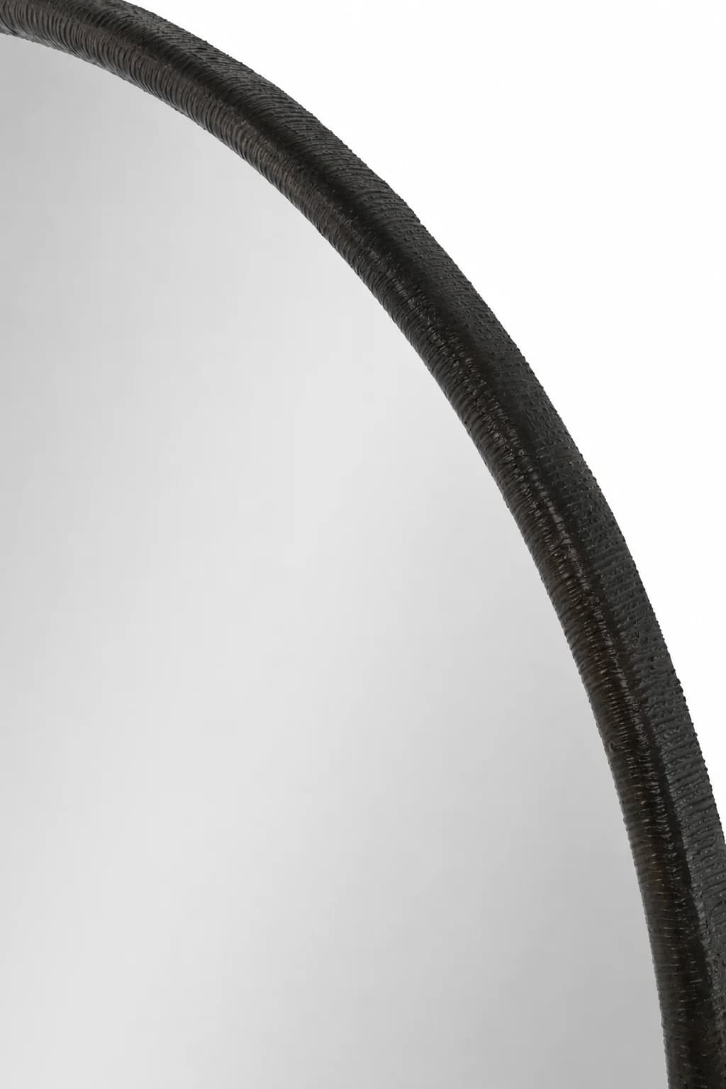 39 Black Plaster Effect Round Mirror detail image